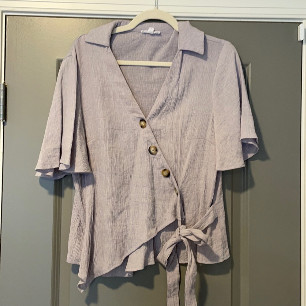 Boutique bought size medium wrap collared blouse